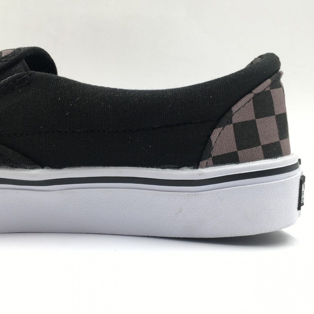 black and grey checkered vans with laces
